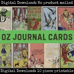 Vintage Wizard of Oz Journal Cards 10 Printable Book Illustrations Junk Journal Ephemera Scrapbooking Digital Download Set