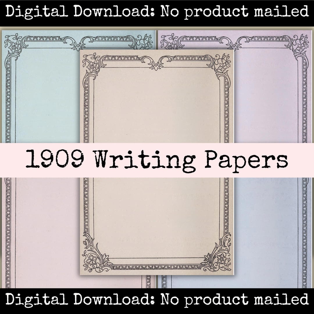 Printable Vintage Note Paper 1909 Antique Writing Pages Antique ...