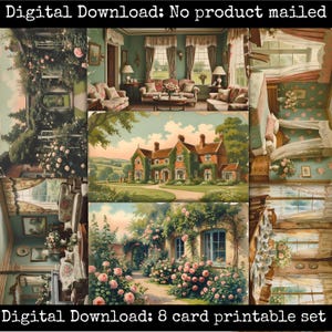 Pride and Prejudice Postcards Printable Elizabeth Bennet Scrapbook Cards Romantic Junk Journal Ephemera