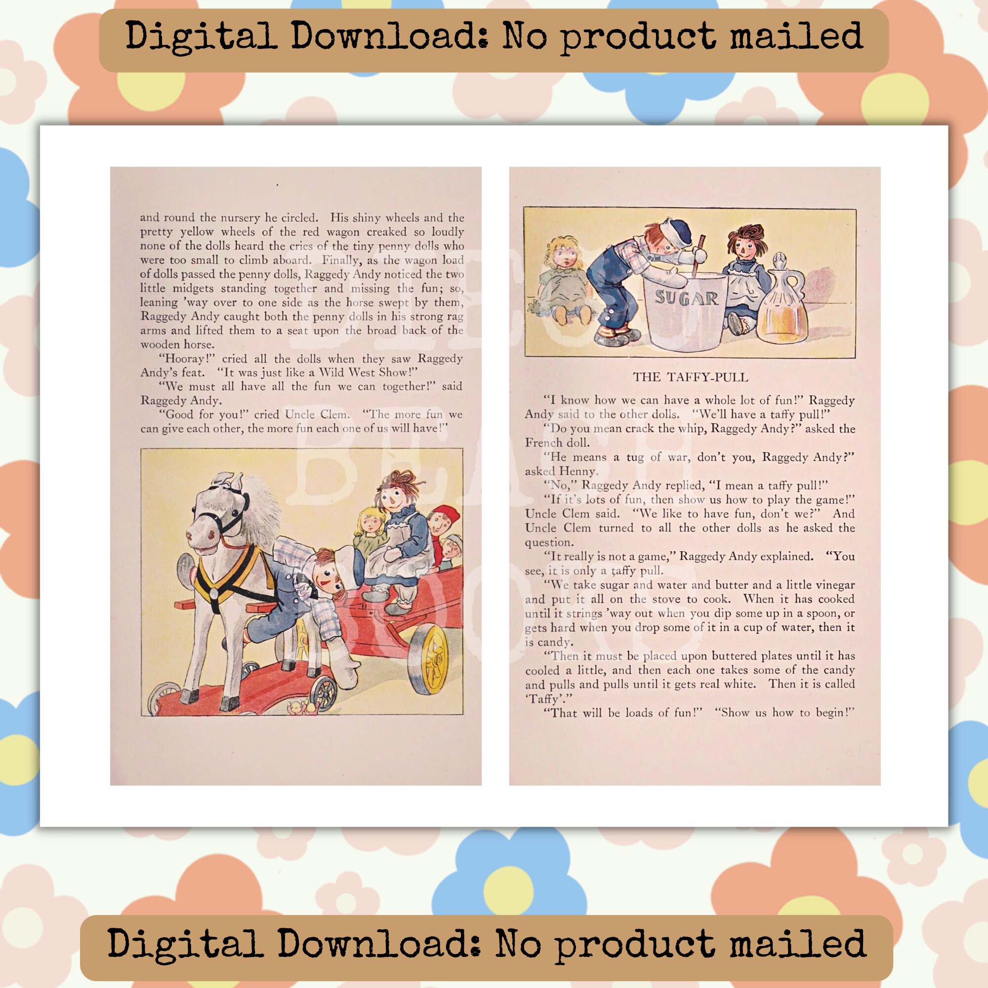Raggedy Ann Book Pages Vintage Printable Download Set 2, Vintage ...