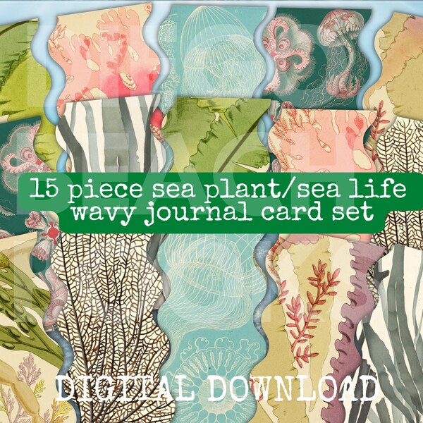 Vintage Sea Life Journal Tag Digital Download Set