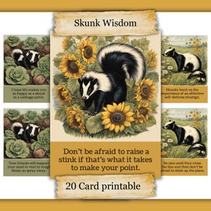 Life Advice from a Skunk Printable Scrapbook Cards Junk Journal Kit
