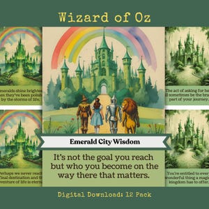 Life Advice from Emerald City Wizard of Oz Printable Scrapbook Cards Junk Journal Kit