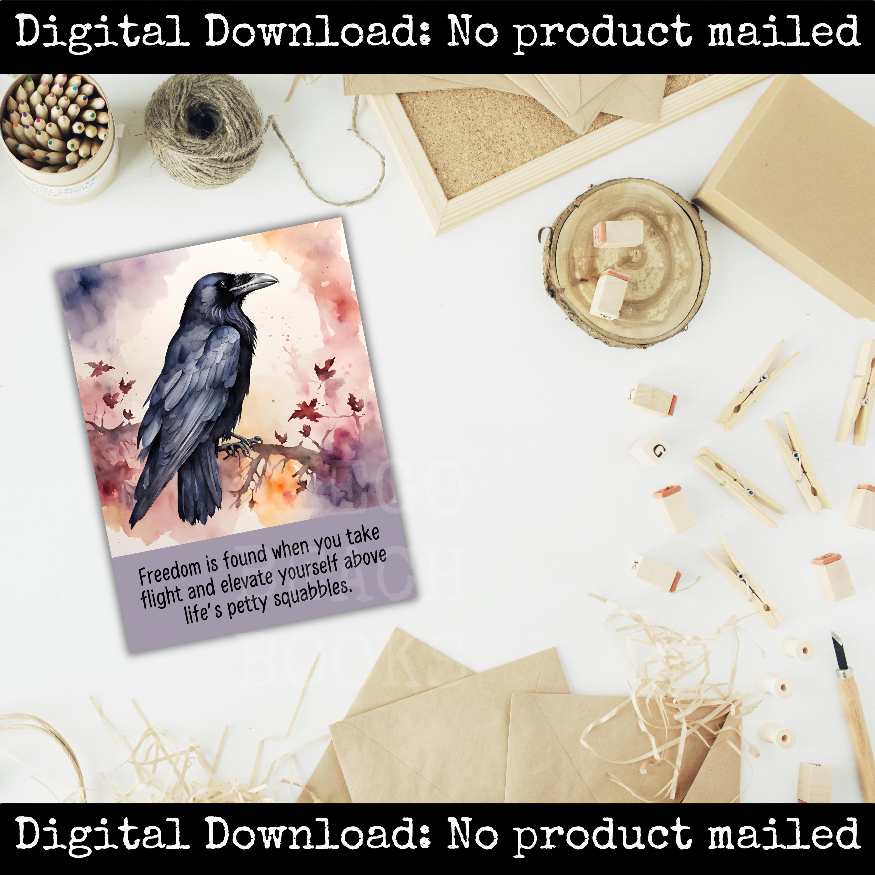 Life Advice From a Raven Printable Scrapbook Cards Junk Journal ...