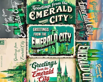 Greetings from Emerald City Printable Post Cards from the Land of Oz