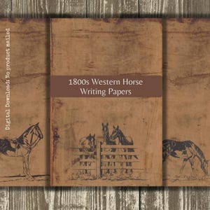 Western Pferd Papier Set Printable 1800er Vintage Scrapbook Karten Ranch Junk Journal Ephemera