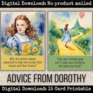 Tarjetas de álbum de recortes del Mago de Oz Consejos de Dorothy Tarjetas de diario basura