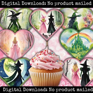 Corações inspirados no Wicked, cortes delicados, toppers para cupcake, cartões de scrapbook, etiquetas para presente, materiais para festa, decoração musical para festa de aniversário