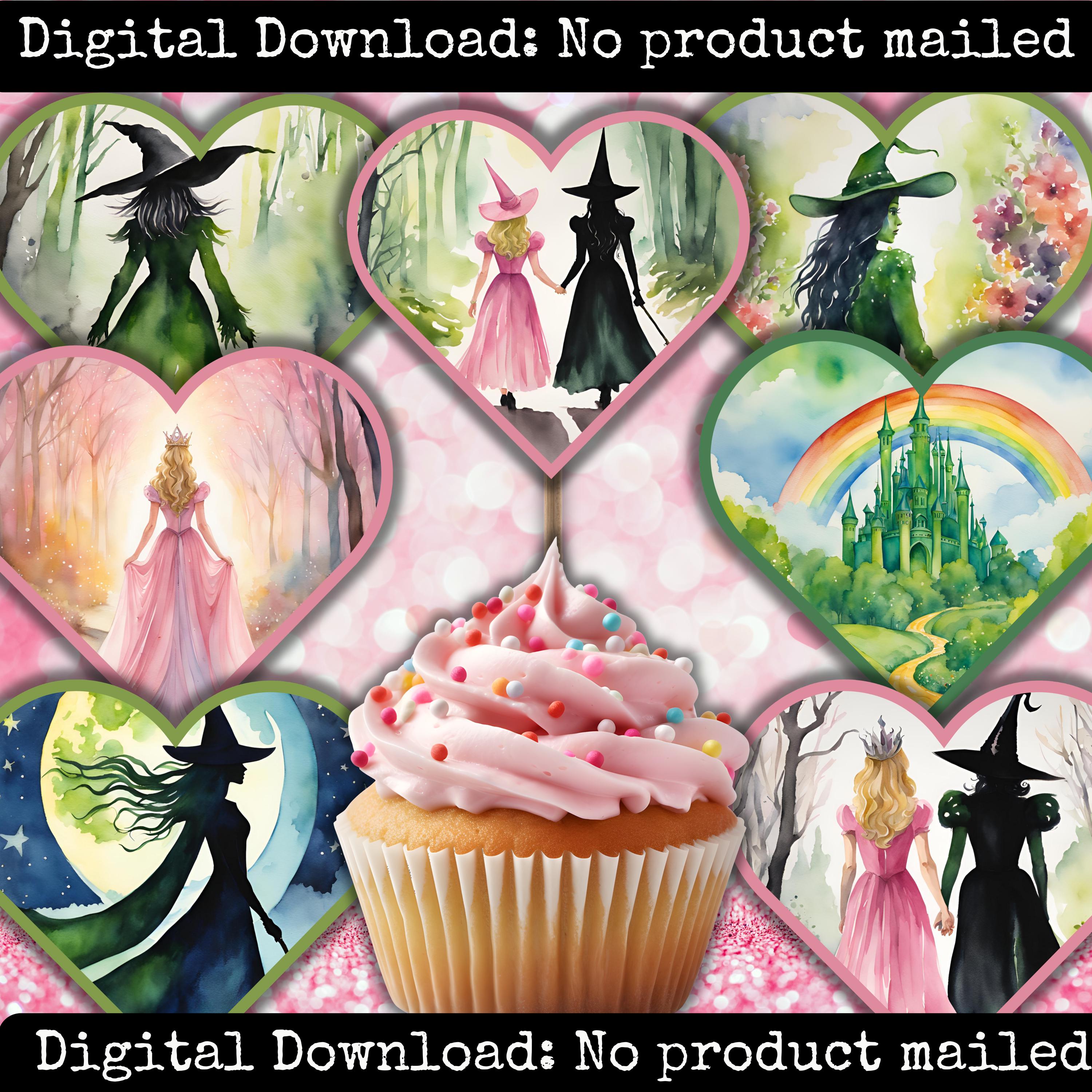 Wicked Inspired Hearts Fussy Cuts Cupcake Toppers Scrapbook Cards Printable Gift Tags Party Supplies Printable Musical Birthday Party Decor