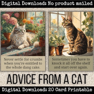 Dicas de um gato: dicas para imprimir em diário, itens efêmeros para gatos, kit de diário para gatinhos, afirmações para gatos, citações, páginas de scrapbook