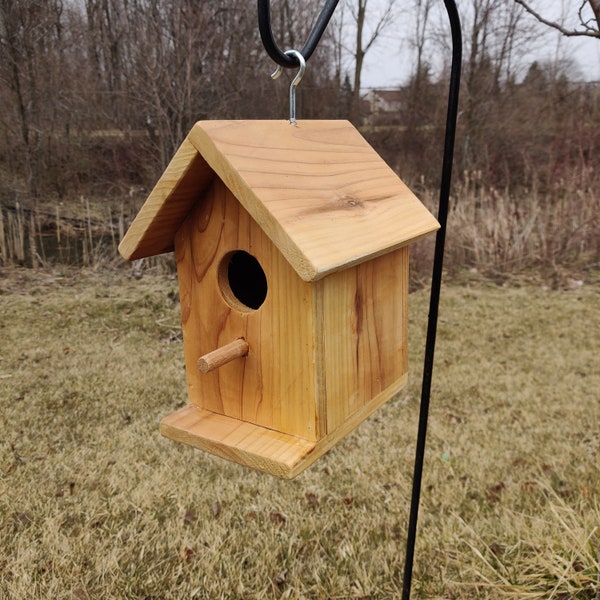 Solid cedar birdhouse, garden décor, seasonal décor, bird feeder
