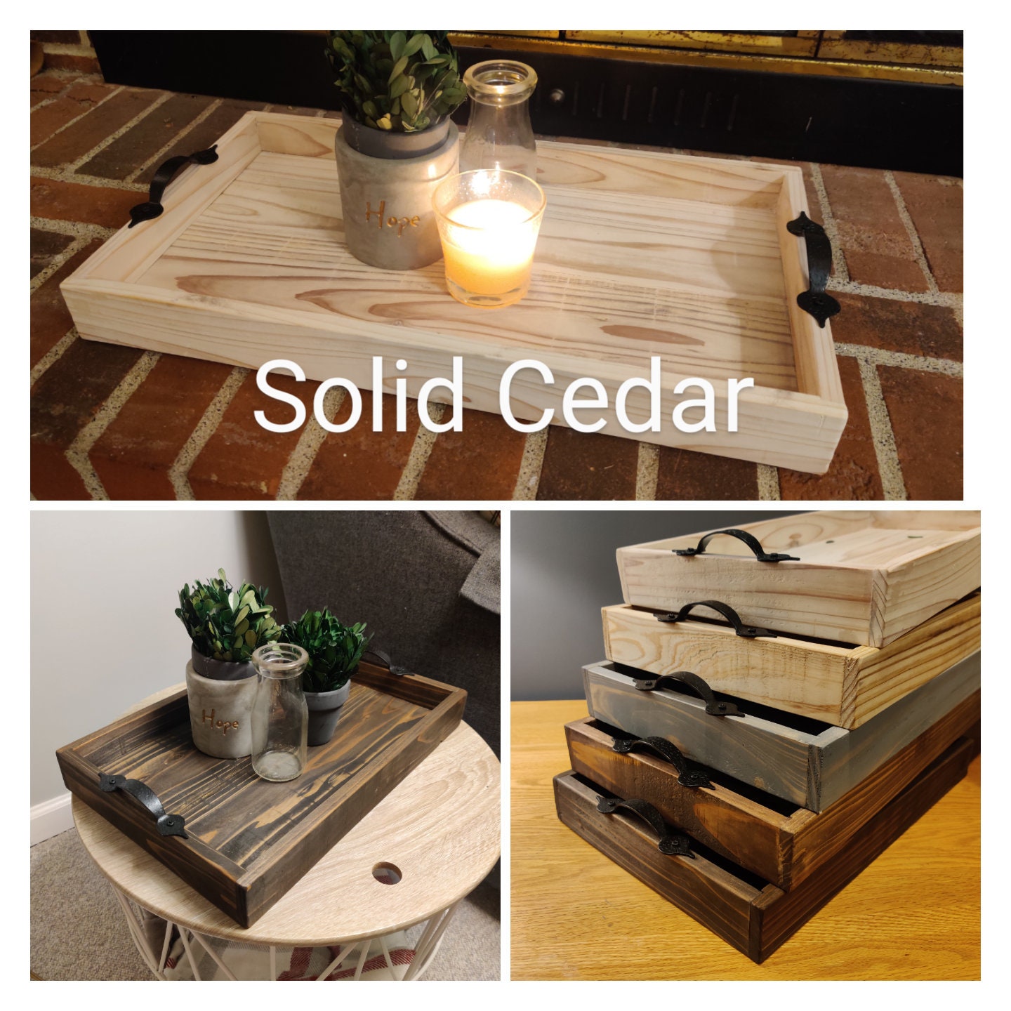 Rustic Wood Tray, Wood Ottoman Tray, Distressed Tray, Farmhouse Decor, Wood Decorative Tray