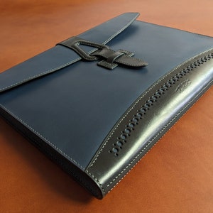 Patrón PDF para una cartera de cuero/estuche para laptop/con tutorial/con marcas de costura/distancia entre agujeros de costura 3,85 mm