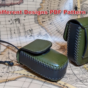 Étui en cuir/Étui à lunettes pliant/Porte-monnaie Patron PDF/Patron numérique/avec tutoriel/avec marquage des trous (espacement des trous 3,38 mm/5,0 mm)/format A4