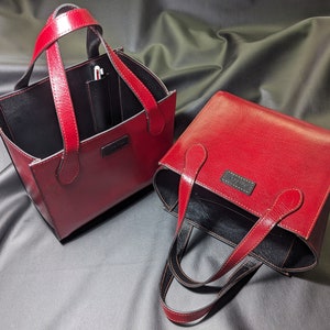 Patrón PDF para trabajos en cuero/Bolso de mano/Bolso de mano/con tutorial/3,85 mm/descarga instantánea