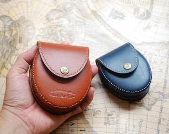 2 size Oval Leather Purse Build along PDF pattern(bigger one with belt loop)/with tutorial/with hole marks(hole spacing 3.38mm)