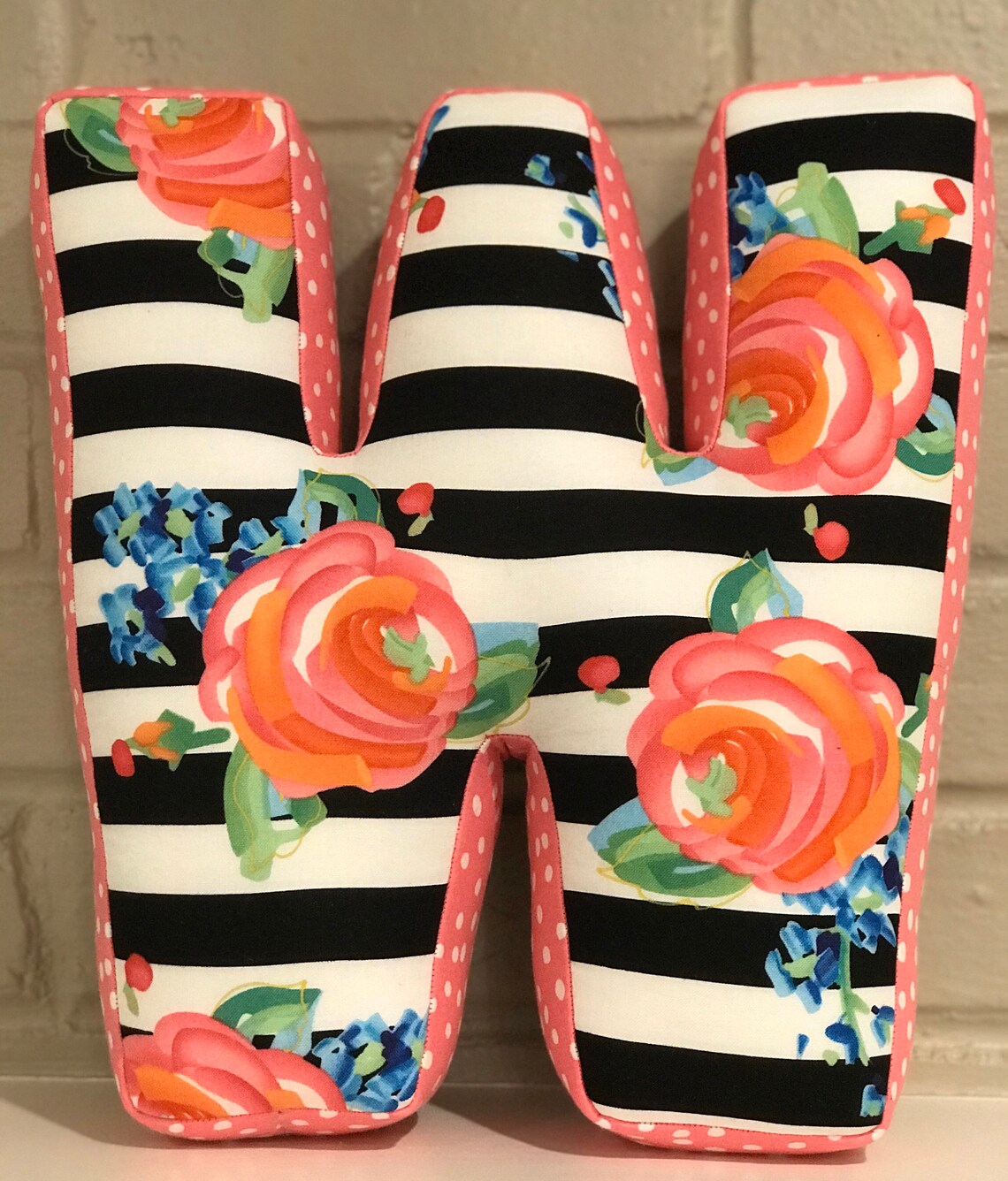 Letter Pillow With Embroidery Etsy Sweden