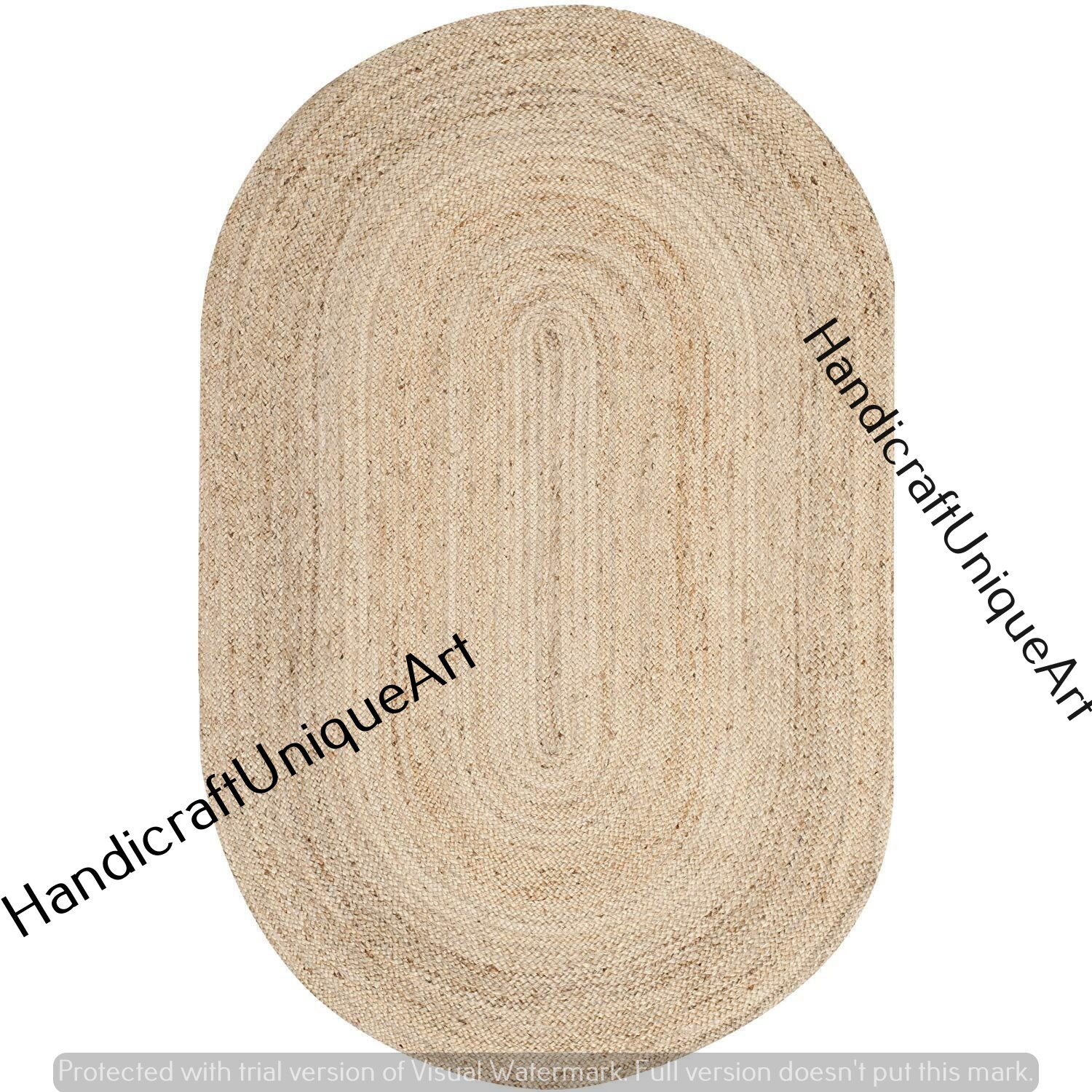 3x4 Feet Indian Braided Oval Floor Rug Handmade Jute Rug Etsy