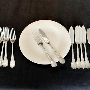 Christofle MARLY Silver plated fish set 24 pcs / 12 people