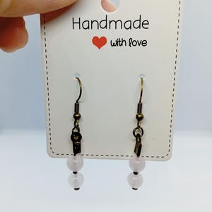 Rose Quartz Gemstone Earrings For Her