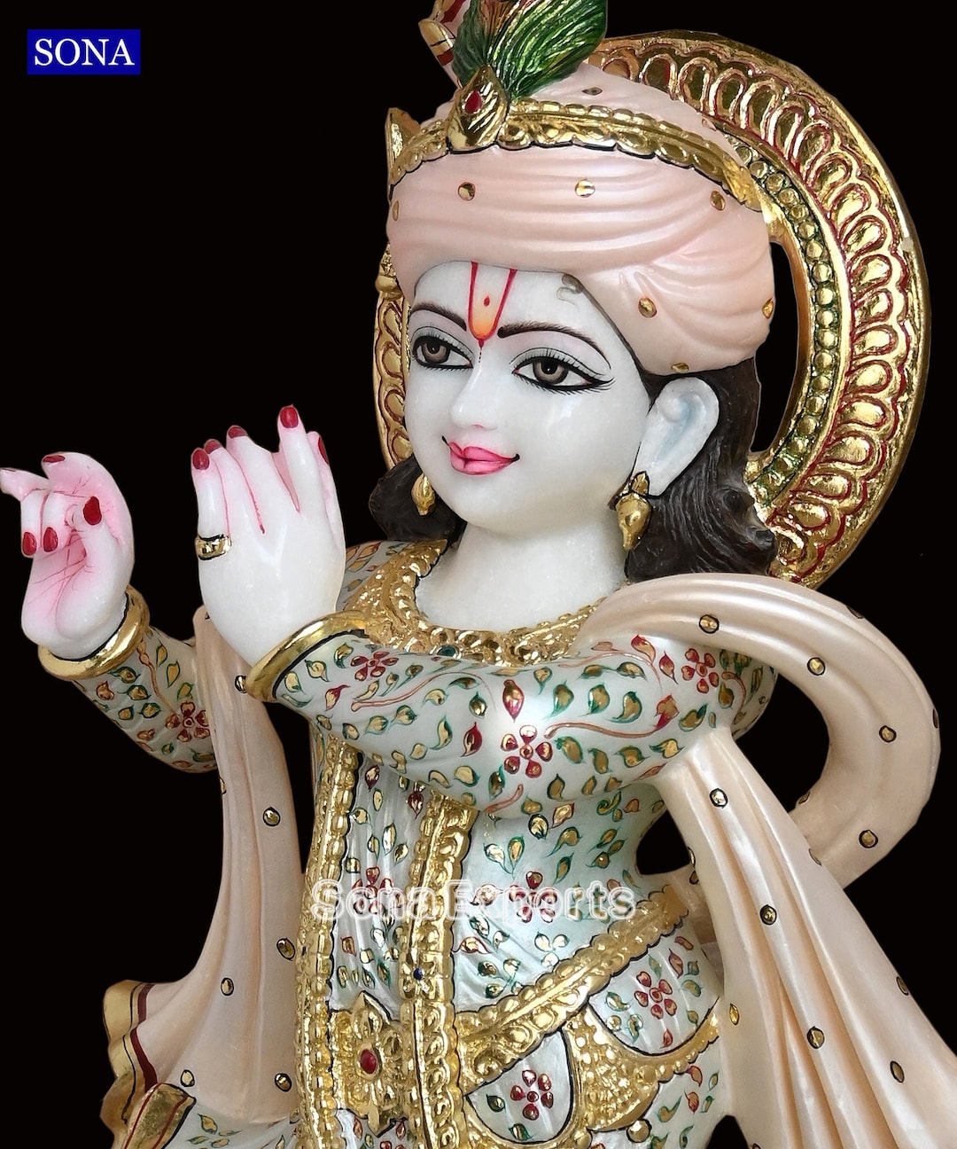 Marble Lord Krishna Statue Laddu Gopal Statue Big Krishna Etsy