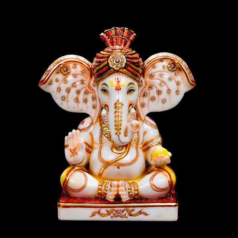 Marble Ganesh Statue Marble Ganesh Idol Marble Ganesh Murti Etsy