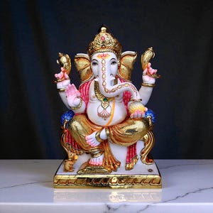 Large Ganesha Statue 24 Inch, Big Lord Ganesha Idol for Home Decor, Vinayaka Statue, Ganpati Murti, Colorfull Ganesh Murti Statue Figurine