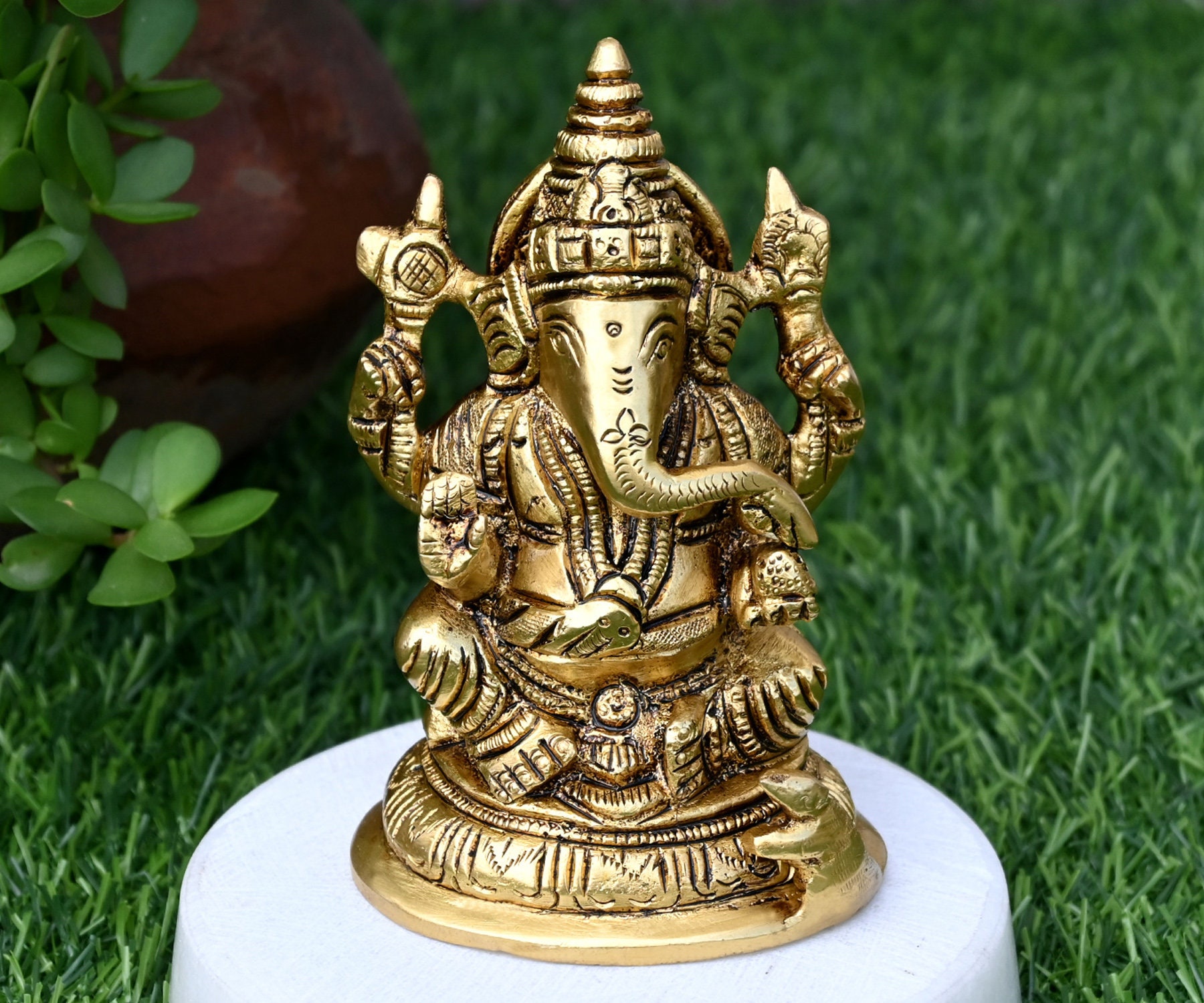 Brass Ganesh Statue Brass Ganesha Idol Lord Ganesha Statue Etsy
