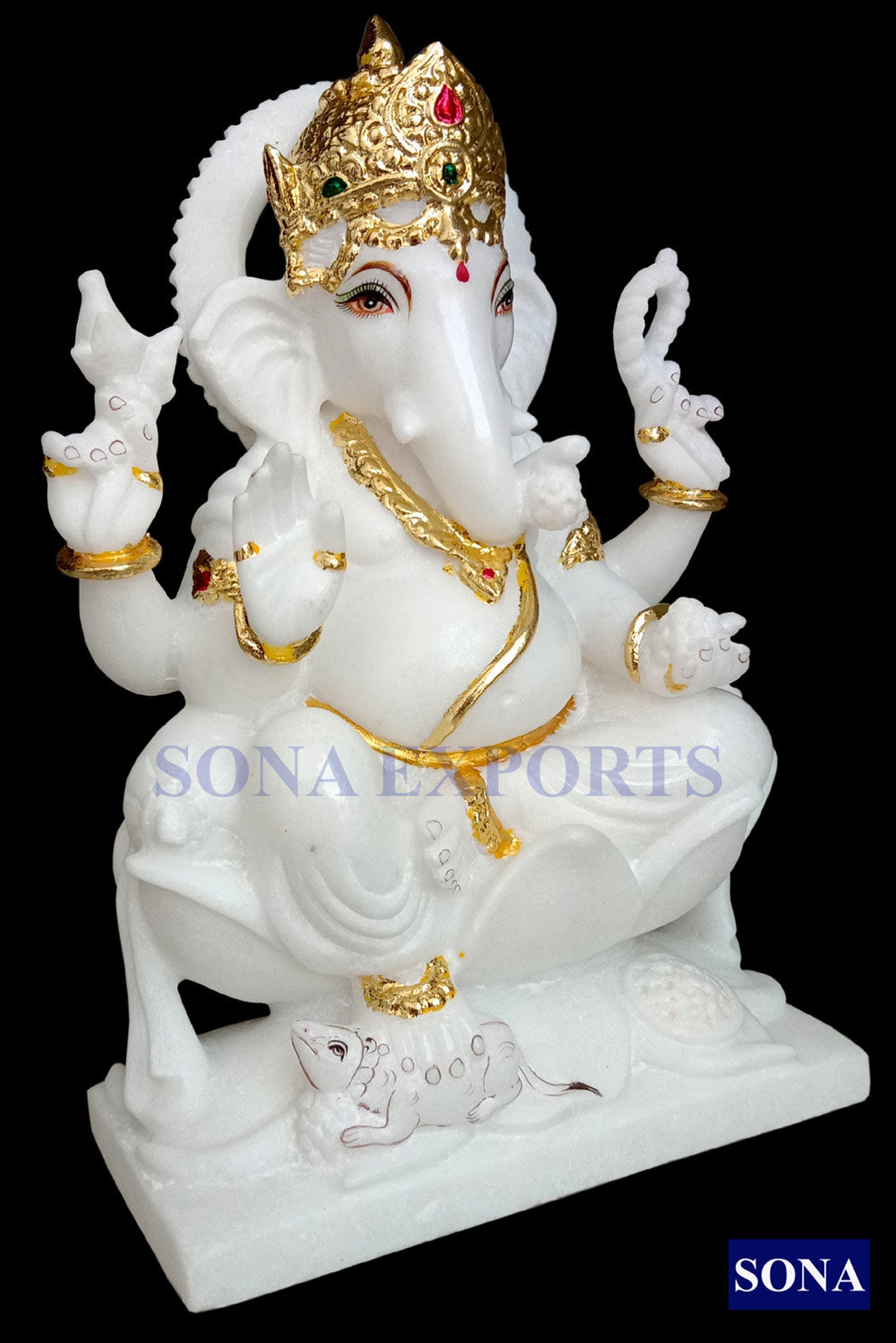 12 Inch Pure White Marble Ganesh Statue Idols Ganesha Murti Etsy UK