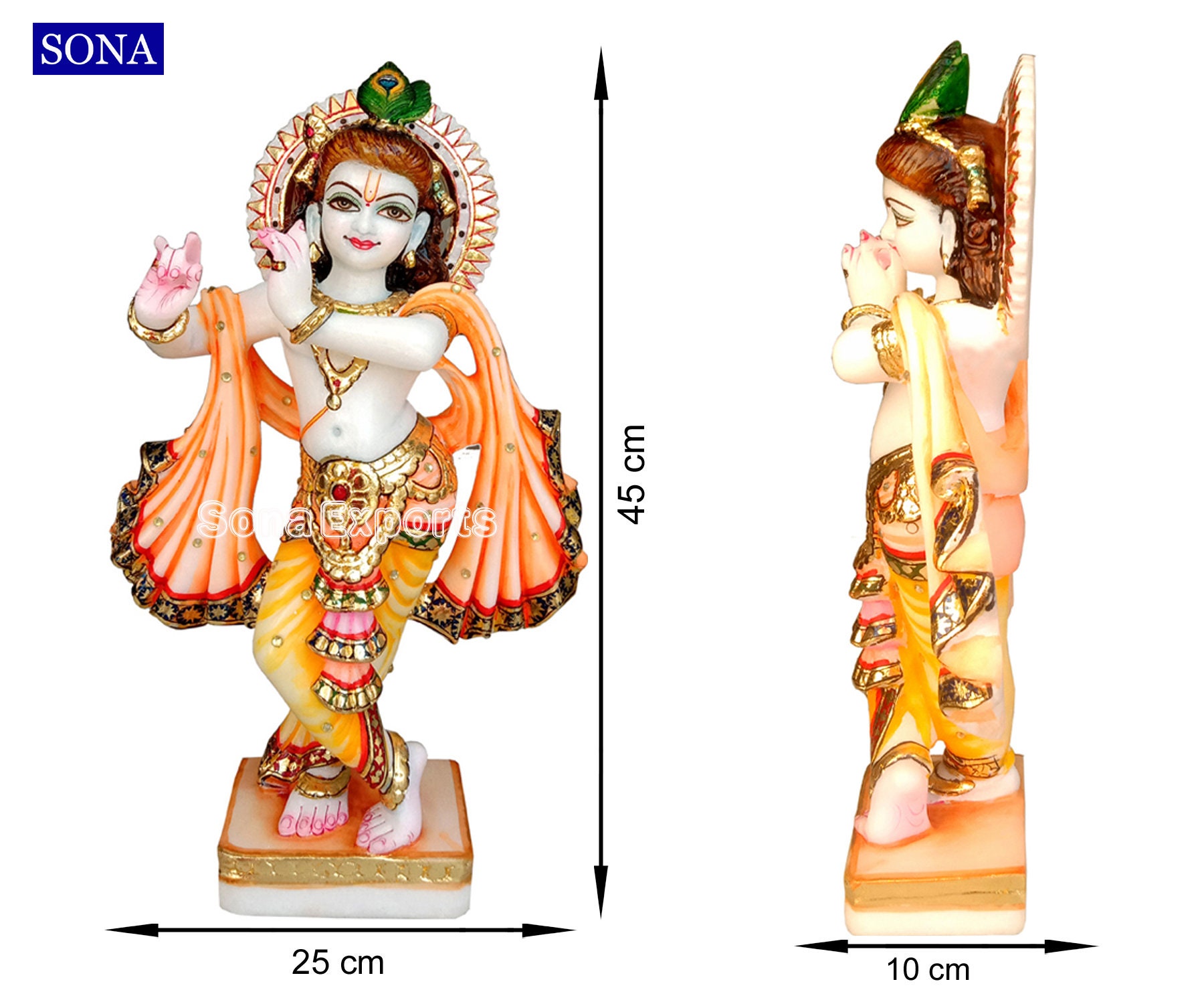 Marble Krishna Statue Marble Krishna Idol Marble Krishna Etsy