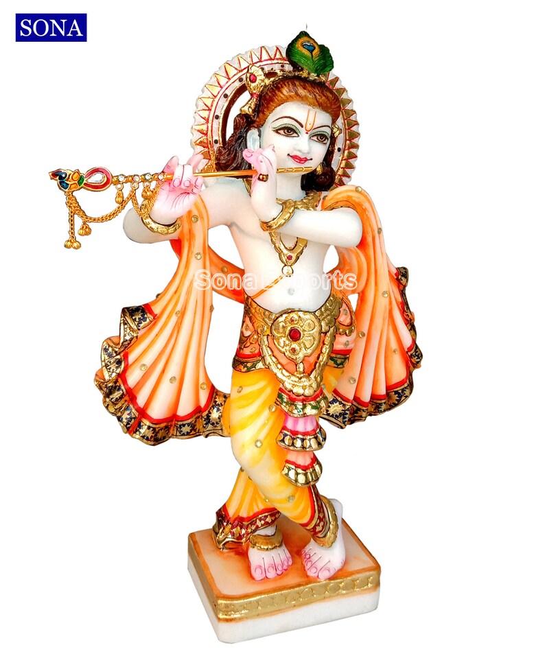 Marble Krishna Statue Marble Krishna Idol Marble Krishna Etsy