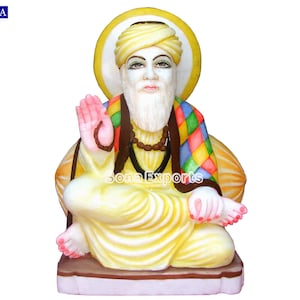 White Marble Guru Nanak Dev Statue, Marble Guru Nanak Statue, Nanak Dev Moorti, Marble Nankana Saheb Statue, Sikh Guru Nanak Dev Statue