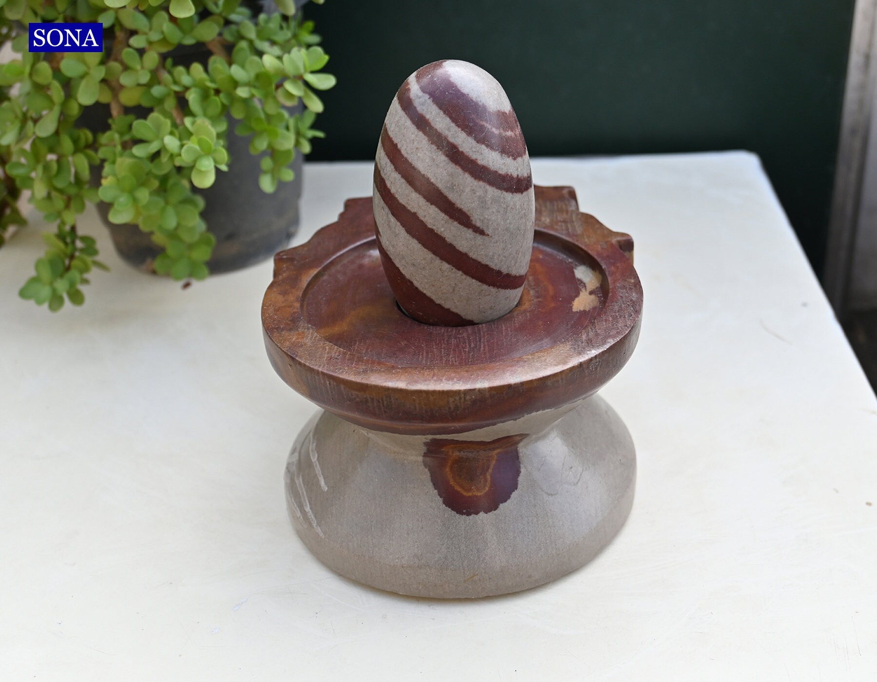 NATUREL 343.40 GRAM Shiva Lingam Thérapeutique Pierre 4.39  Séduisante