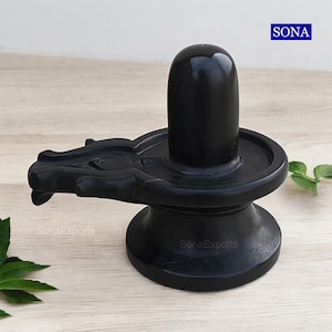 Natural Black Marble Stone Shivling Shiv Ling Black Shiva Lingam Religious Spiritual Pooja Gift Collection for Him Shiv Pujan Abhishek