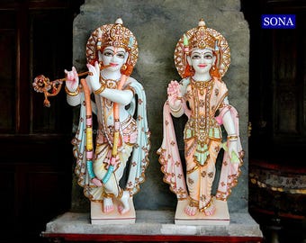 Radha Krishna Statue, 15 Inch Large Radha Krishna Statue Idol Sculpture Murti Figurine Deity, Religious Idols, Radhe Krishna Statues