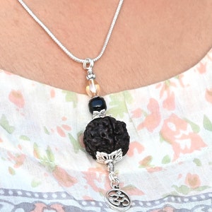 Natural Rudraksha 5 Mukhi Pendant, Genuine panch Mukhi Rudraksha, Spiritual Gift, Yoga pendant men woman, Rudraksha Shiva Jewellery mala