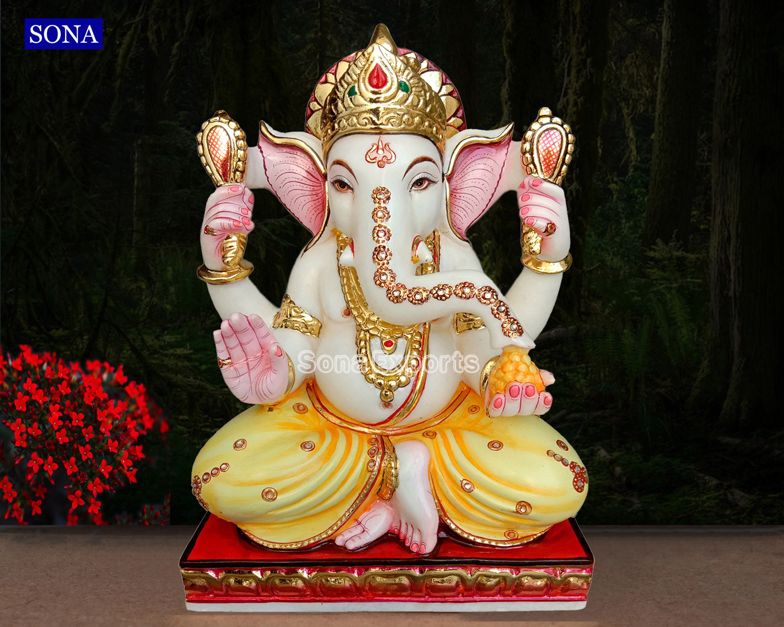 Amazon.com: KRISHNAGALLERY1 Marble Dust White Ganesh Ji