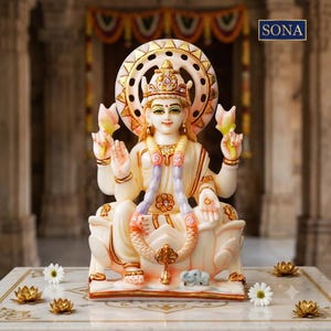 Handcrafted Goddess Lakshmi Statue | 8-Inch Hindu Deity for Wealth Prosperity Laxmi Idol Spiritual Gift
