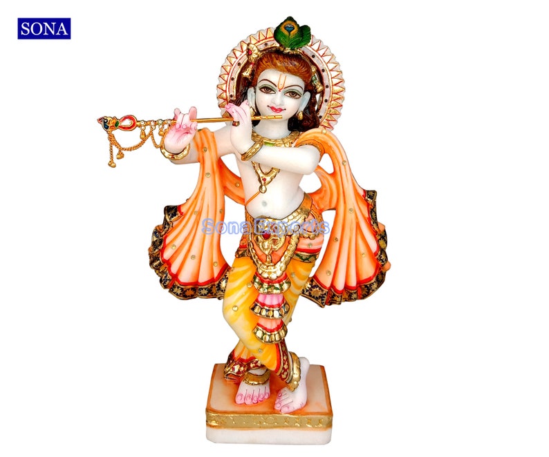 Marble Krishna Statue Marble Krishna Idol Marble Krishna Etsy