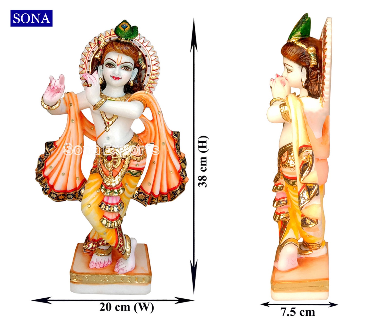 Marble Krishna Statue Marble Krishna Idol Marble Krishna Etsy