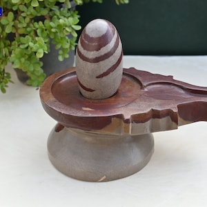 Natural Narmadeshwer Narmada Shivling 8 Inch Natural Stone yoni Shiva lingam Linga Hindu Pooja Spiritual Gift for Her for Pooja at Home