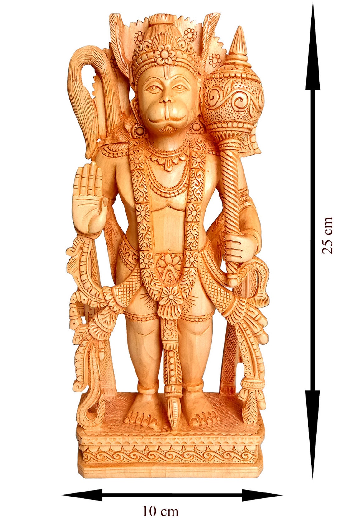 Wooden Hanuman Idols Wooden Hanuman Statue Wooden Etsy