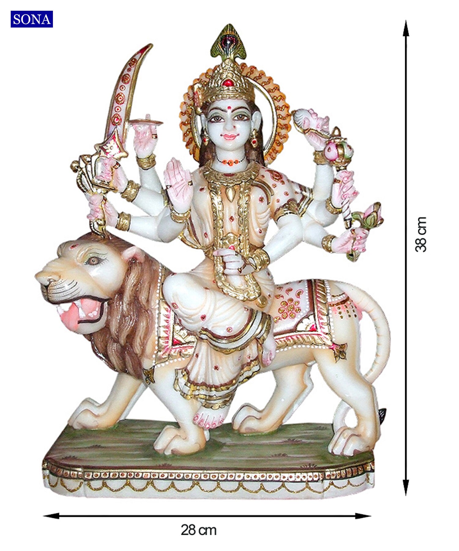 Marbledurga Statue Marble Durga Idol Marble Durga Murti Etsy UK