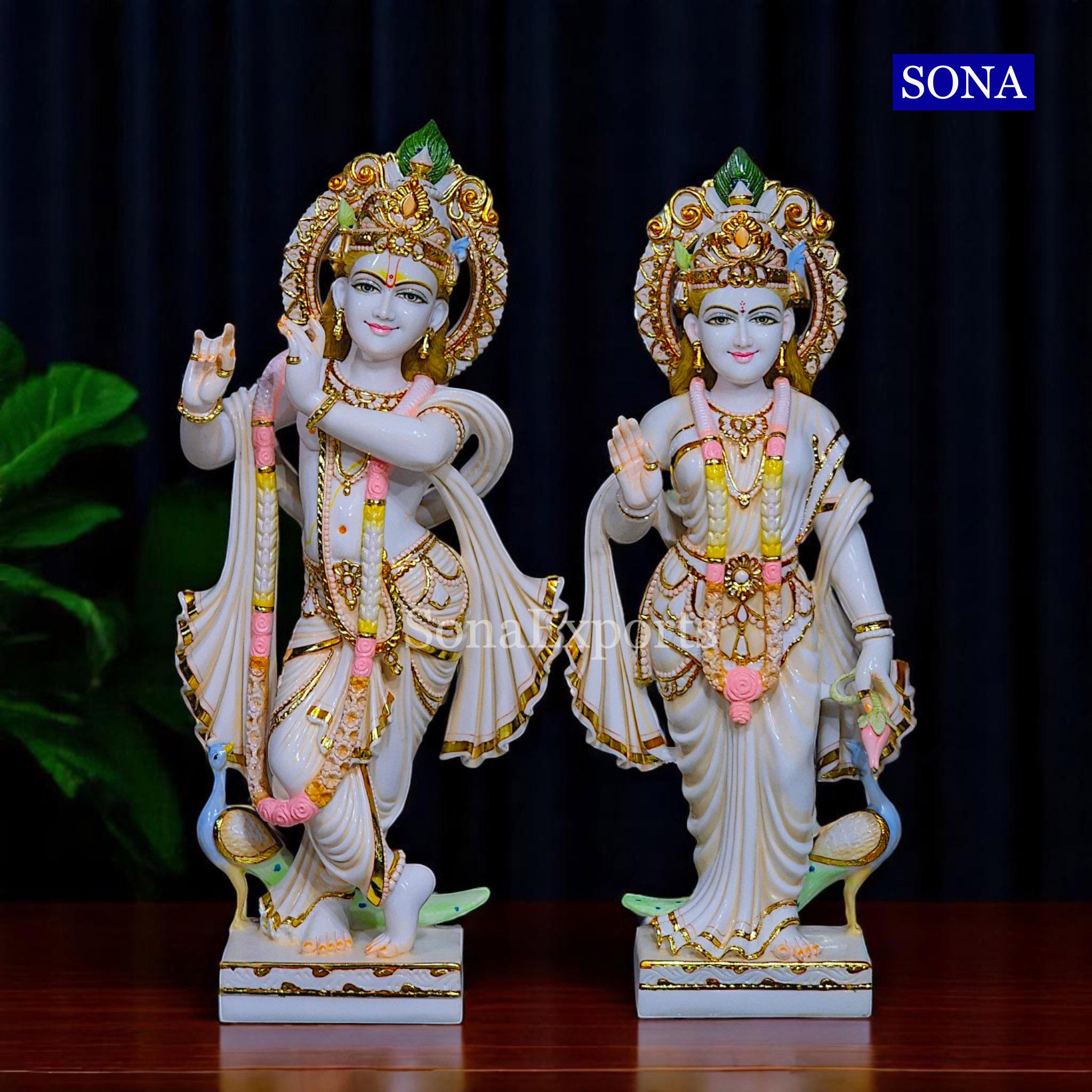 Big Radha Krishna Statue 38 Inch for Home Pooja Room Temple Religious Home Decor Radhe Krishna Idol Murti Sculpture Gift for Mom
