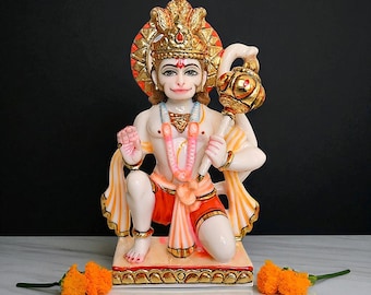 Posąg Hanumana 12 cali, posąg Pana Hanumana, hinduskiego boga małpy, oddania, siły, celibatu, Bhakti, Bajrangbali, Murti, posąg do świątyni domowej
