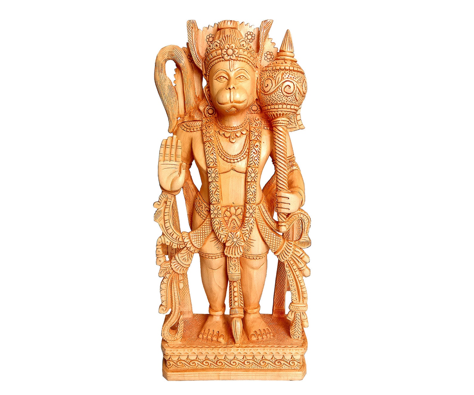 Wooden Hanuman Idols Wooden Hanuman Statue Wooden Etsy