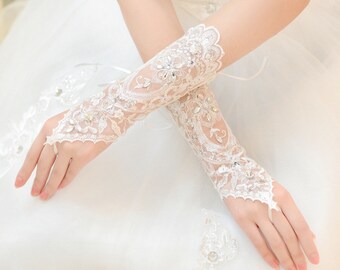 girls wedding gloves