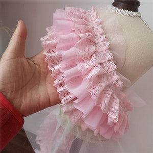 5 yards pink sleeves lace trim, baby children tutu dress trim, lace appliques,doll sewing accessories,Width 3.9 inches