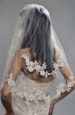 Two Layer Elegant Bridal Wedding Veil, Soft Short Lace Veil With Metal Comb,With Lace Edge Around