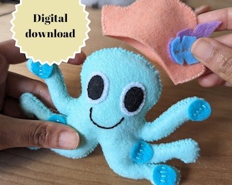 Felt Octopus Pirate Hat Sewing Pattern: DIY Plush Toy (PDF Download)